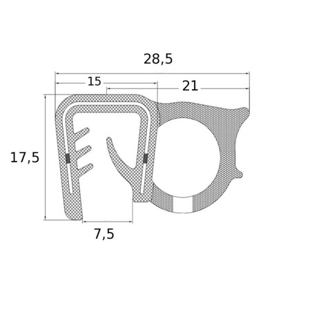joint d'étanchéité pour support de 5 à 9 mm