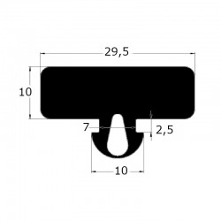 ep8103 - joint protection de pupitre porte verre à clipser