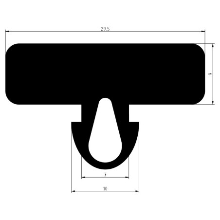 protection pupitre de verre 29,5 x 9 mm
